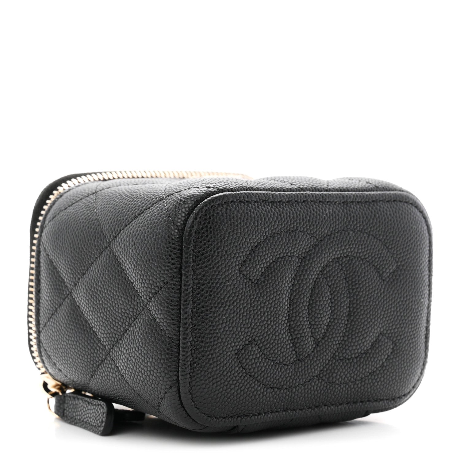 Chanel Caviar Quilted Mini Vanity Case With Chain Black 4 of 11
