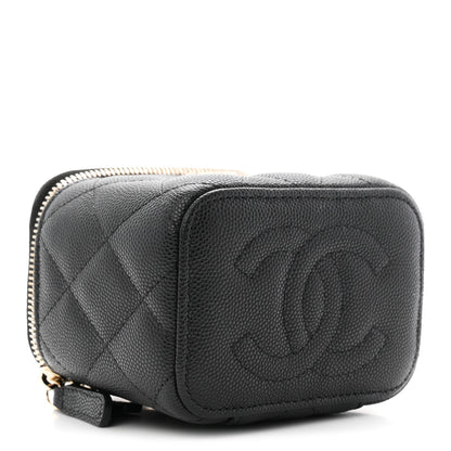 Chanel Caviar Quilted Mini Vanity Case With Chain Black 4 of 11