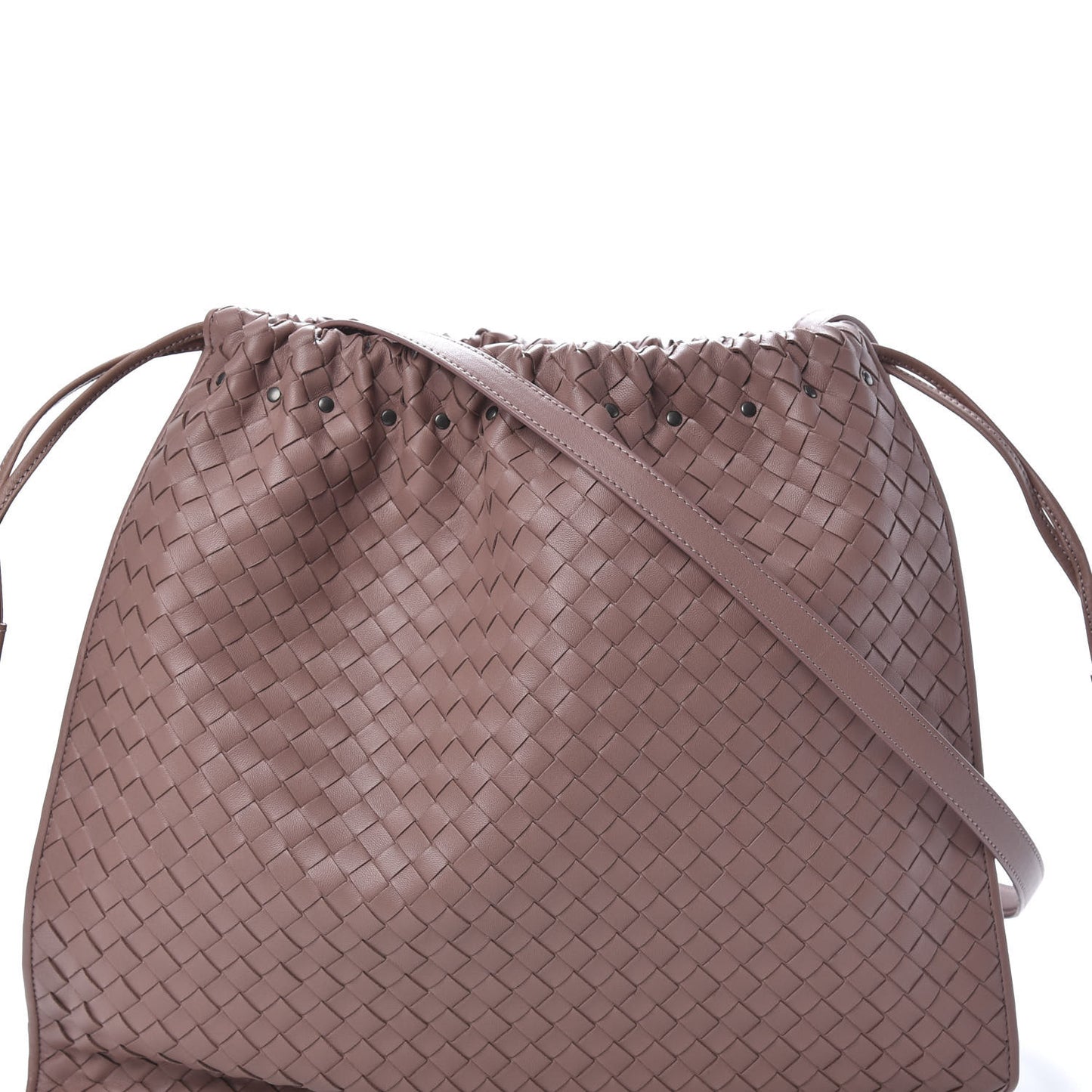Nappa Intrecciato Medium Drawstring Tassel Tote Violet