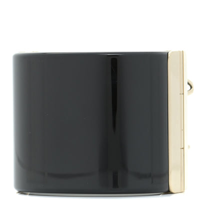 Chanel Resin Pearl Lambskin CC Cuff Bracelet Black 3 of 7