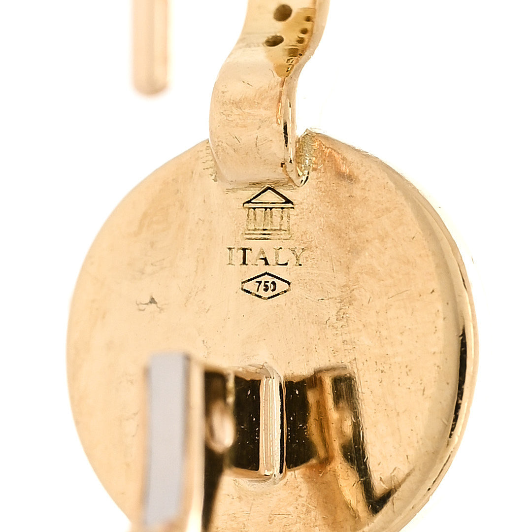 18K Yellow Gold Diamond Sole Luna Drop Earrings
