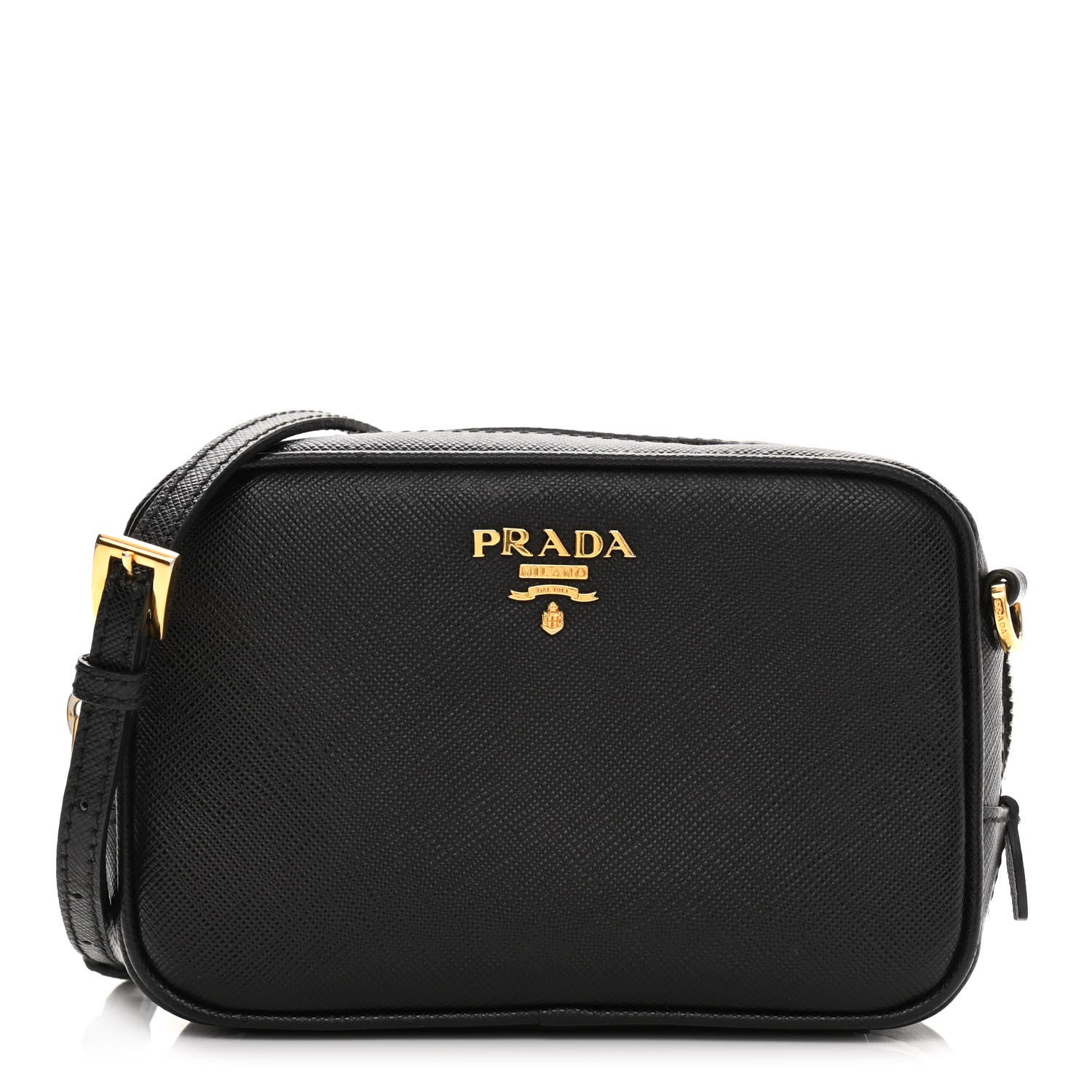 Prada Saffiano Lux Small Camera Crossbody Bag Black 1 of 10