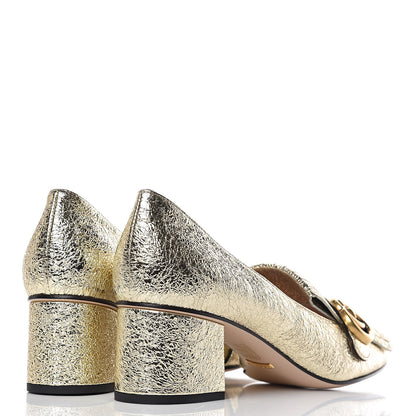 Gucci Galassia GG Marmont Fringe 50mm Loafer Pumps 41 Platino 4 of 11
