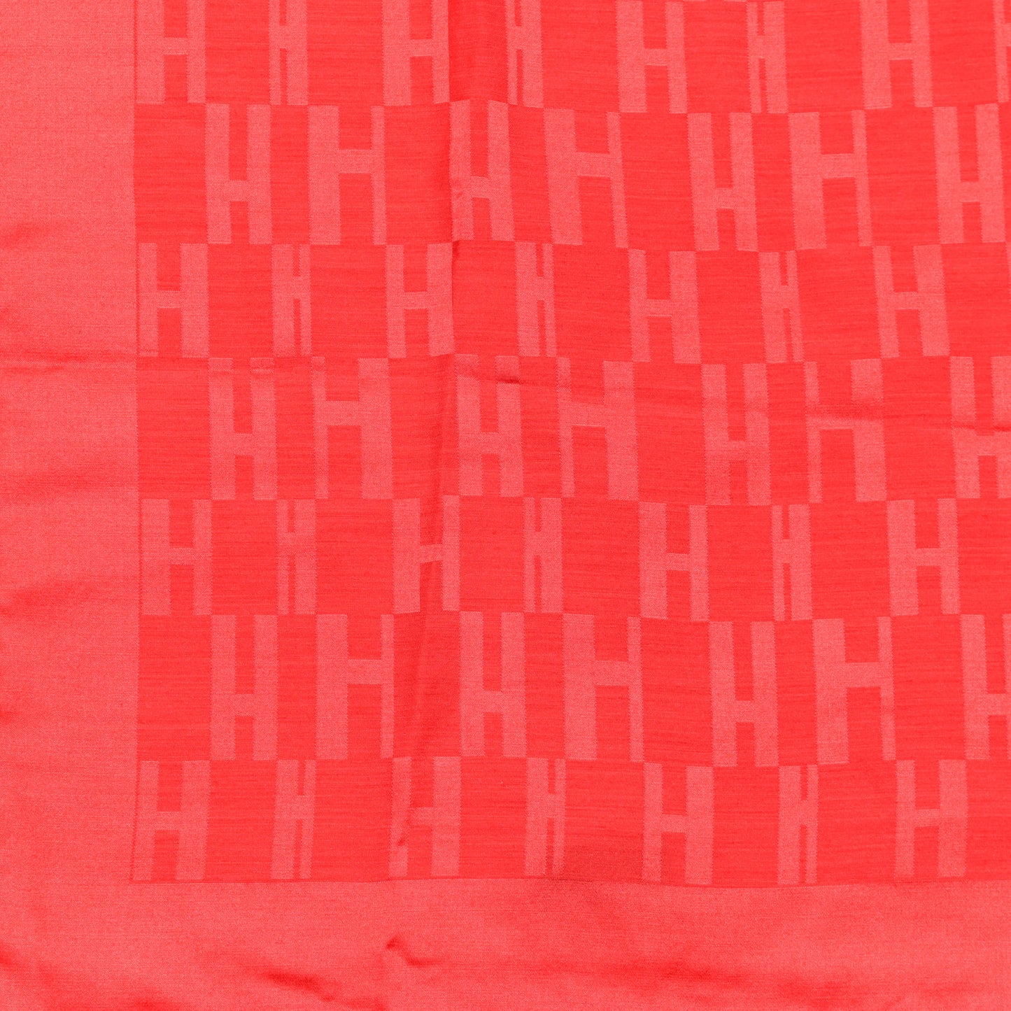 Silk Wool Faconnee Grand H Scarf Rouge Vif