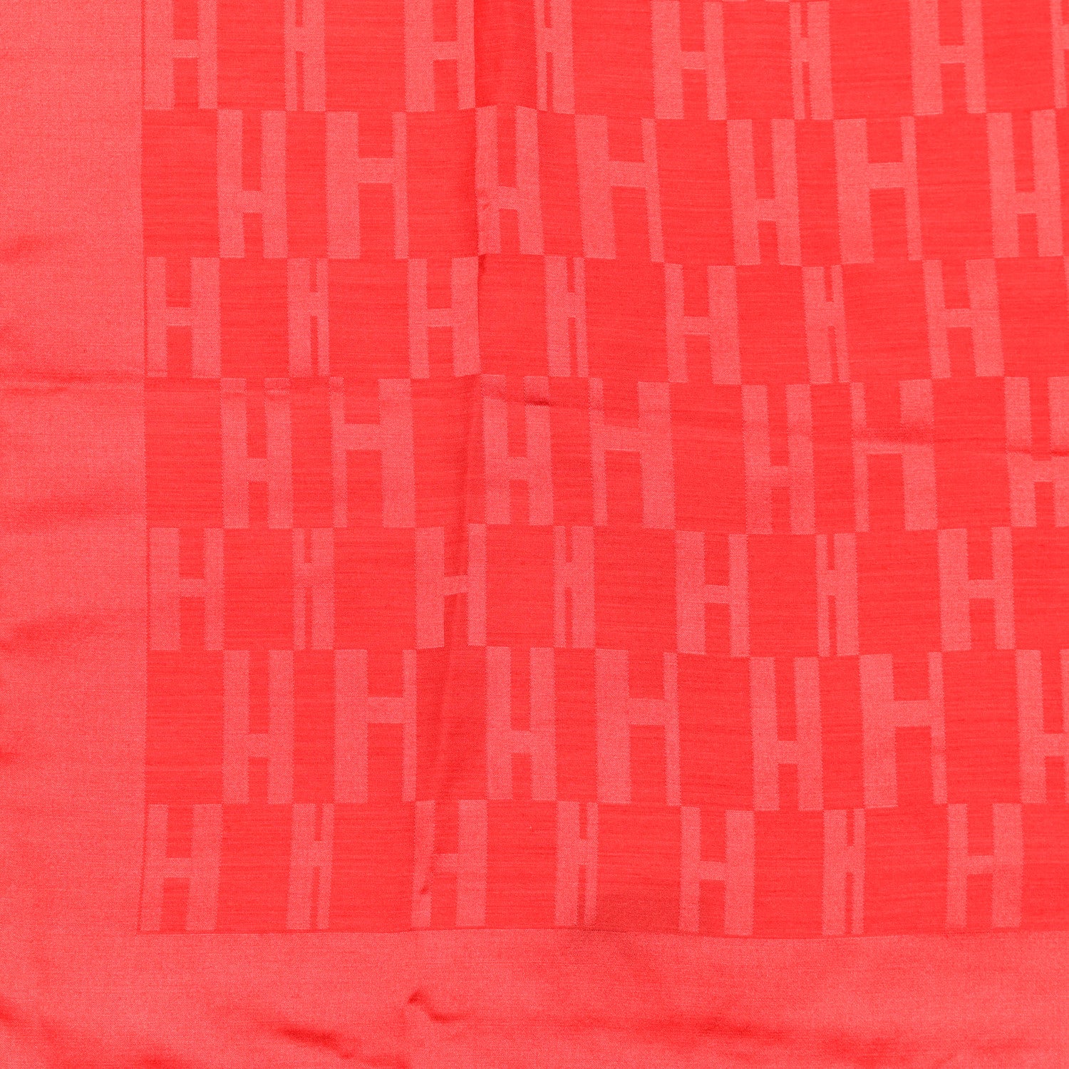 Hermes Silk Wool Faconnee Grand H Scarf Rouge Vif 4 of 4