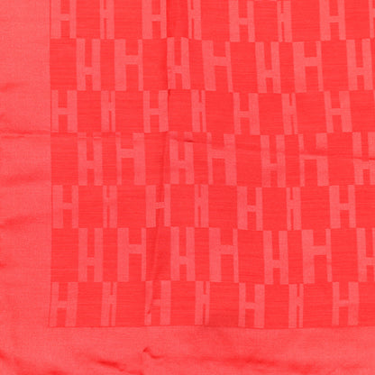 Hermes Silk Wool Faconnee Grand H Scarf Rouge Vif 4 of 4