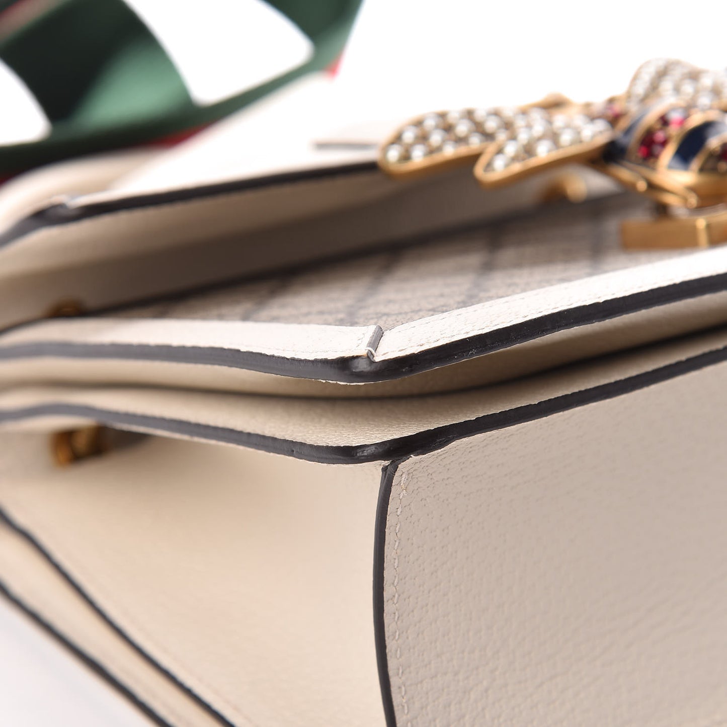 GG Supreme Monogram Small Queen Margaret Top Handle Bag White