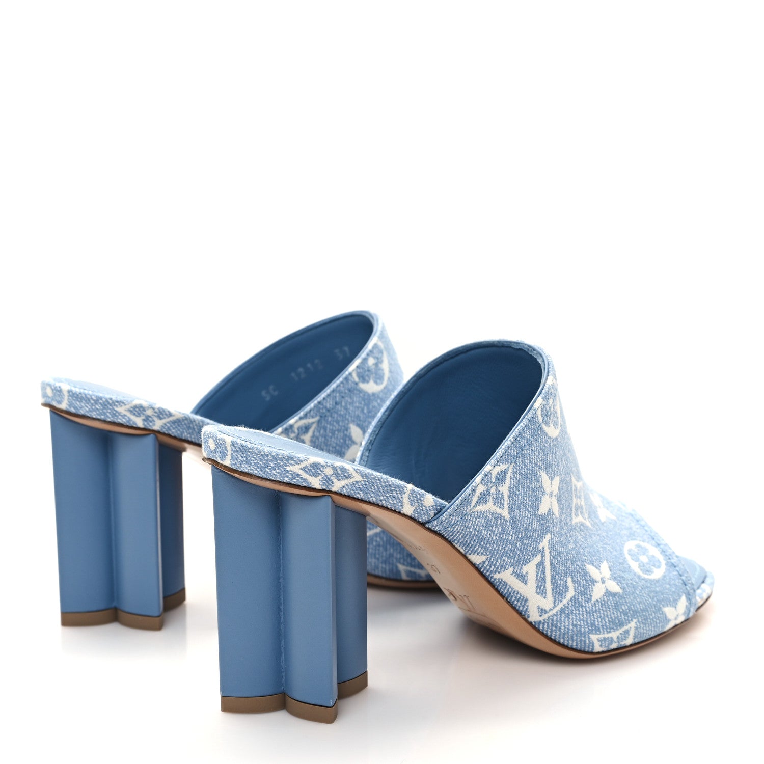 Louis Vuitton Denim Monogram Silhouette Mules 37 Blue 4 of 9
