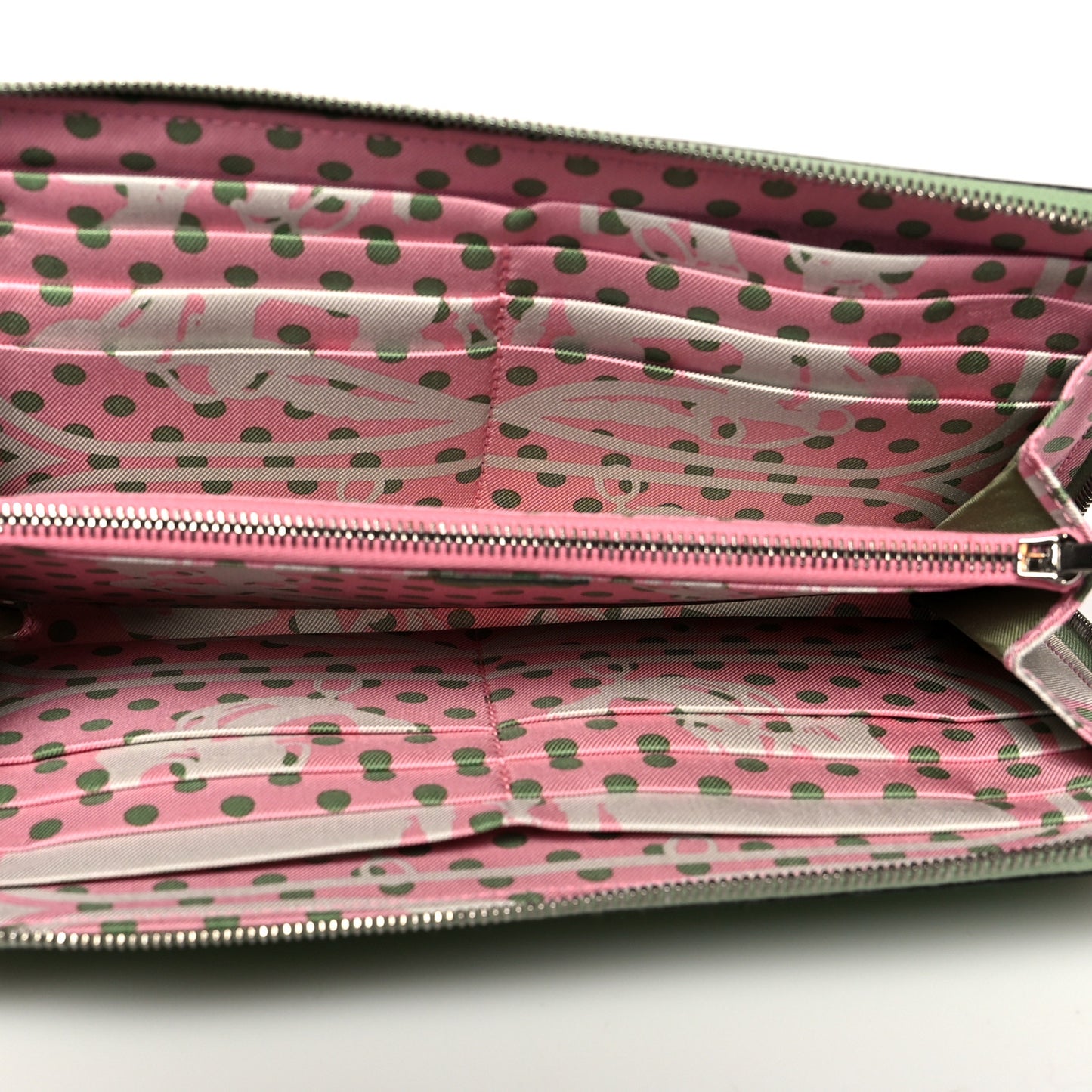 Epsom Silk'In Wallet Vert Criquet