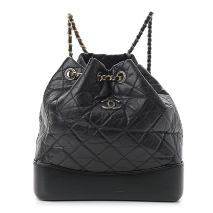 Chanel Aged Calfskin Quilted Small Gabrielle Backpack Black 1 of 13