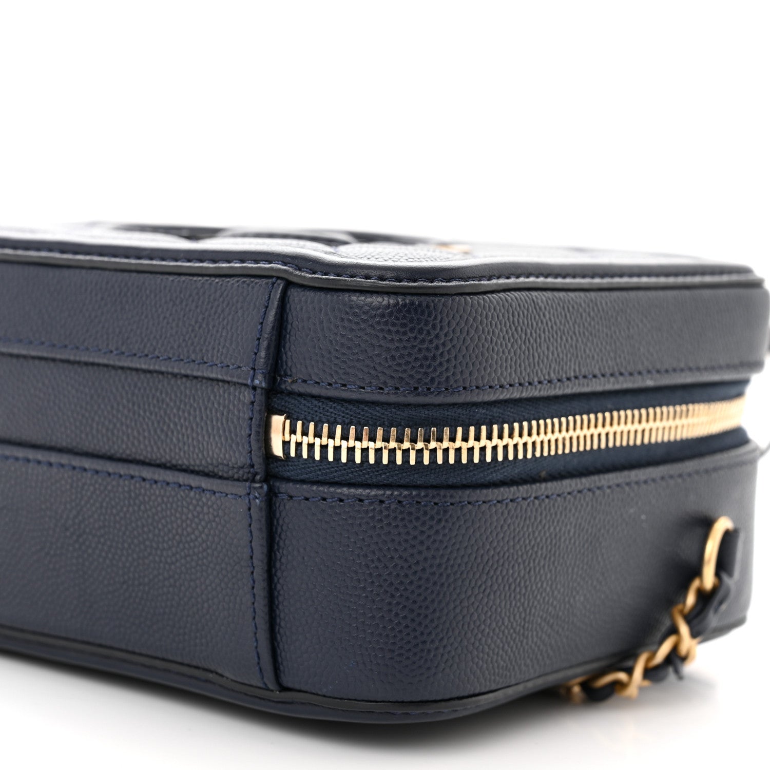 Chanel Caviar Quilted Small CC Filigree Vanity Case Navy 10 of 13