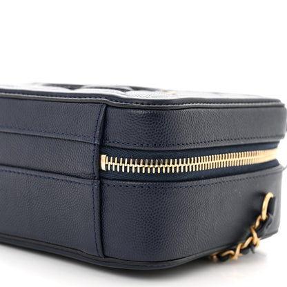 Chanel Caviar Quilted Small CC Filigree Vanity Case Navy 10 of 13