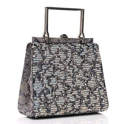 Judith Leiber Crystal Fabric Embroidered Evening Bag Grey 3 of 14
