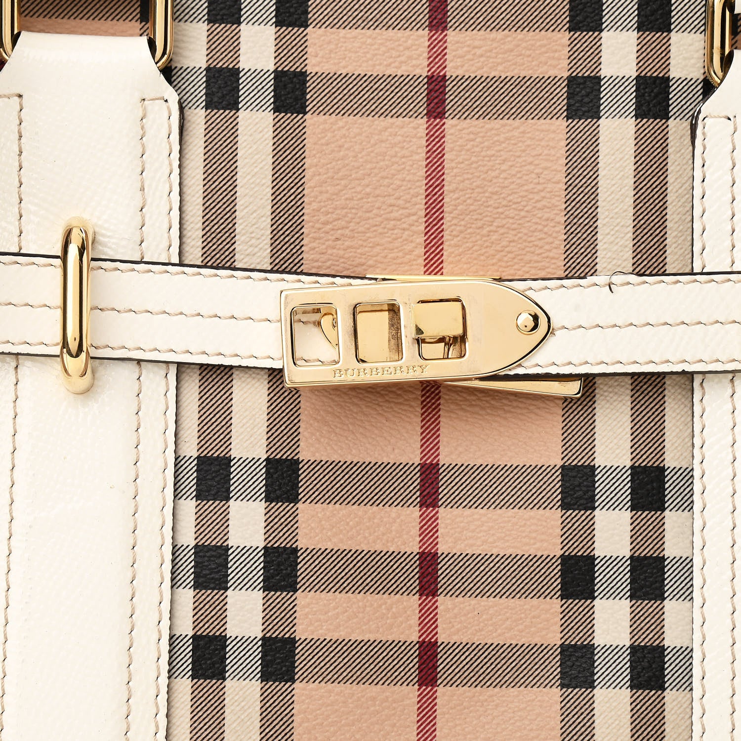 Burberry Haymarket Check Medium Minford Portrait Tote White 10 of 11