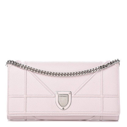Christian Dior Grained Calfskin Diorama Croisiere Chain Wallet Pink 1 of 15