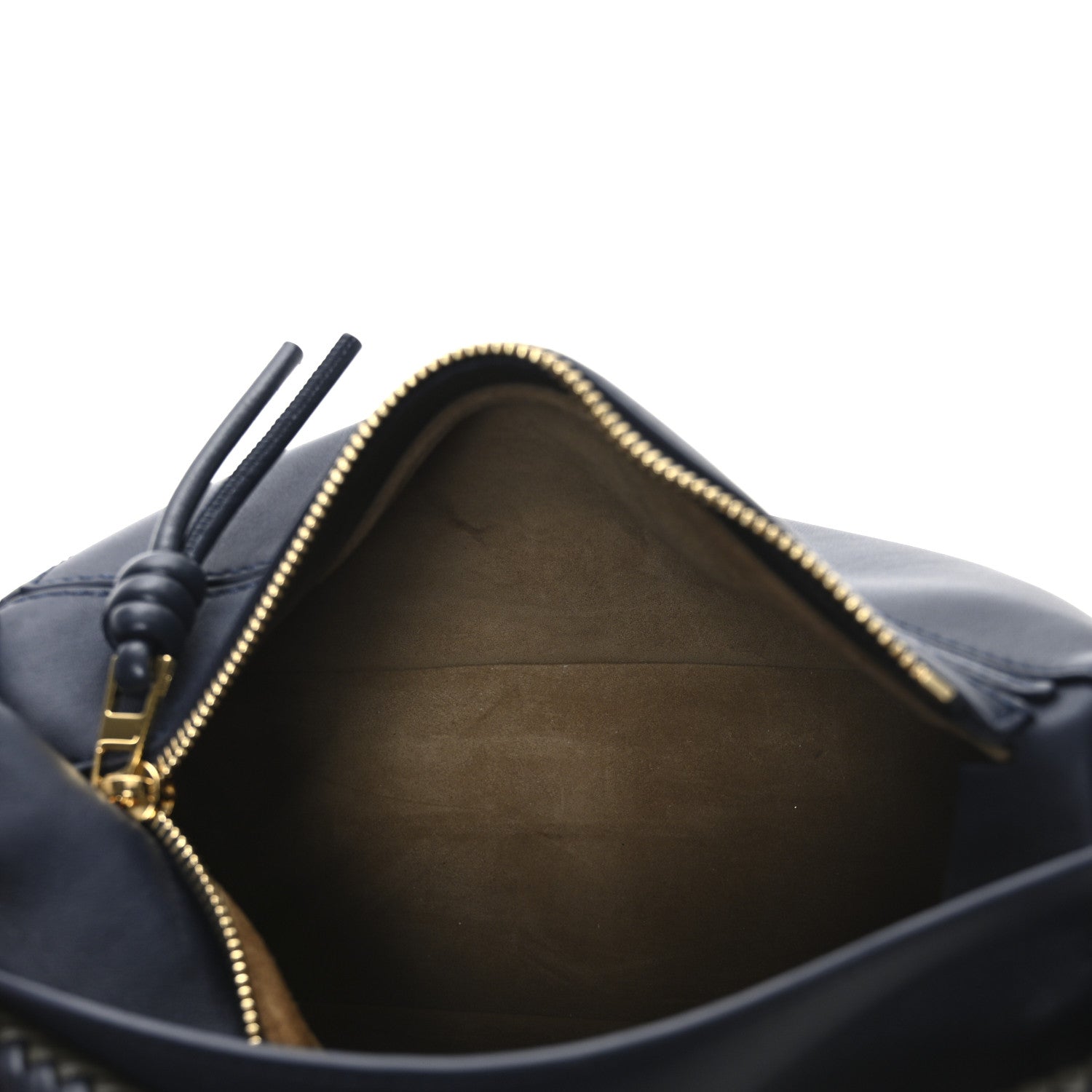 Loewe Calfskin Small Woven Puzzle Bag Dark Ink Dark Khaki 9 of 17
