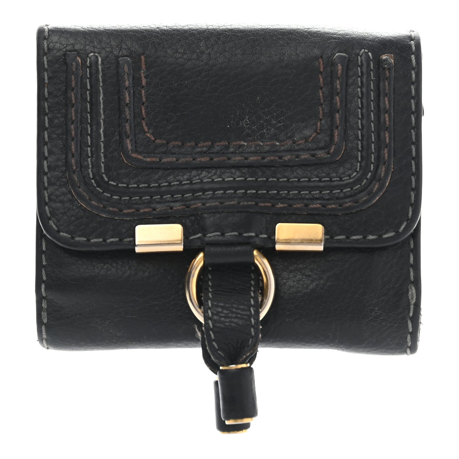 Chloe Grained Calfskin Marcie Square Wallet Black 1 of 19
