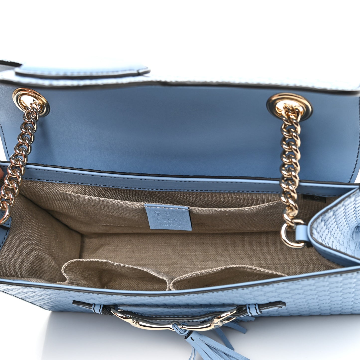 Microguccissima Medium Emily Chain Shoulder Bag Mineral Blue