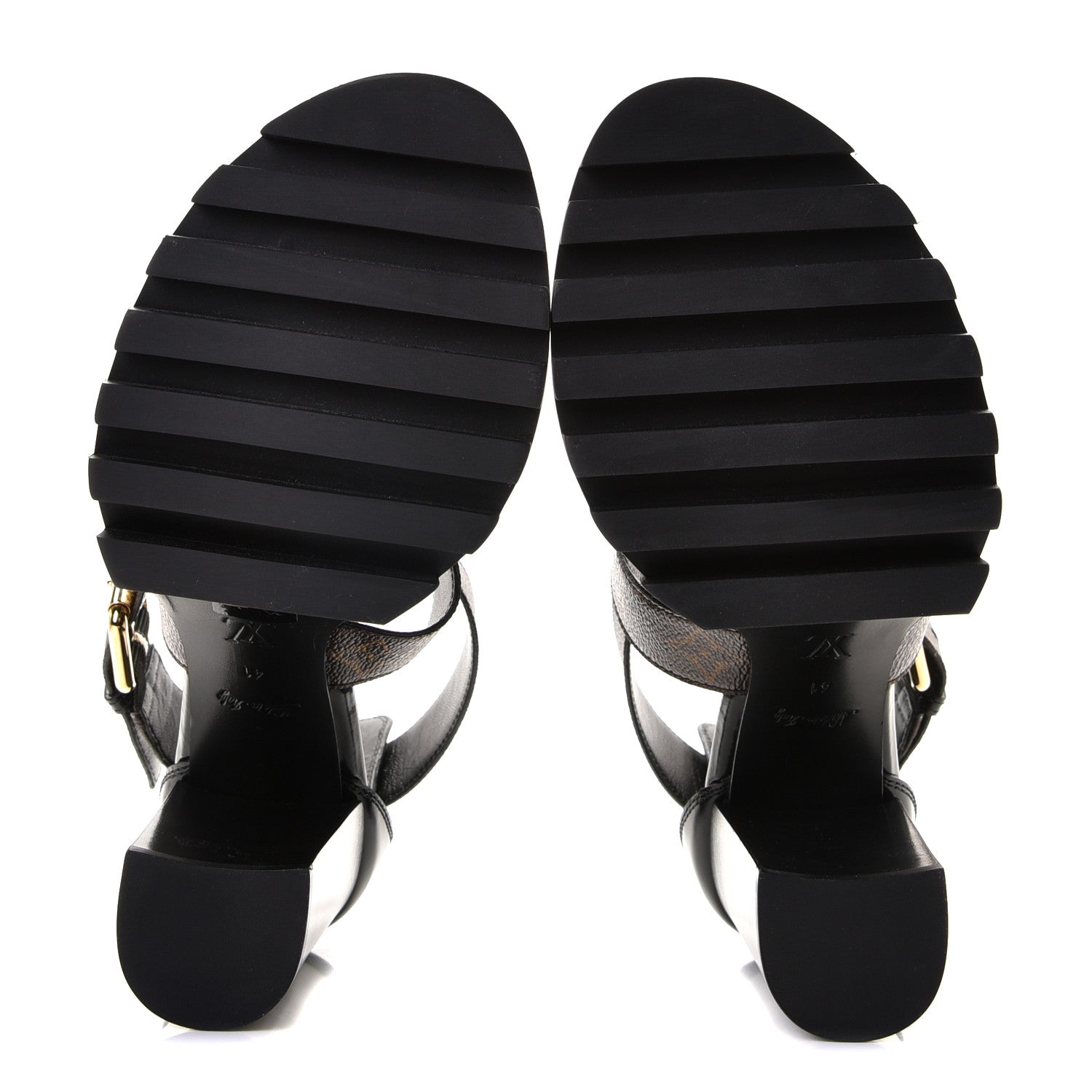 Louis Vuitton Glazed Calfskin Monogram Star Trail Sandals 41 Black 6 of 9