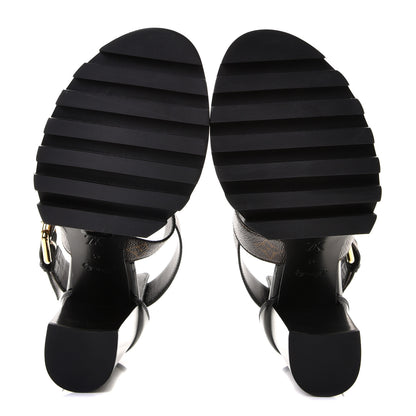 Louis Vuitton Glazed Calfskin Monogram Star Trail Sandals 41 Black 6 of 9