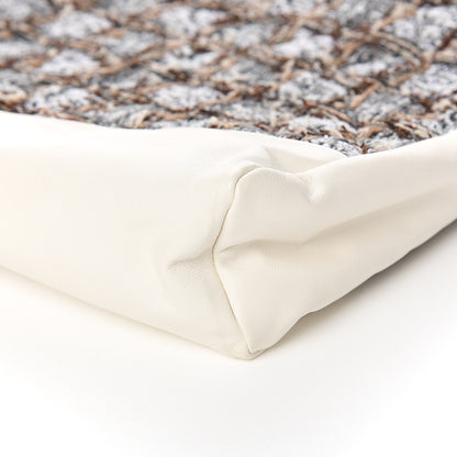Chanel Tweed Calfskin Quilted Large 31 Shopping Bag White Multicolor 8 of 9