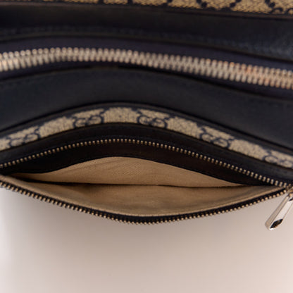 Gucci GG Supreme Monogram Textured Dollar Calfskin Web Studded Mini Ophidia Flap Shoulder Bag Beige Blue 12 of 12