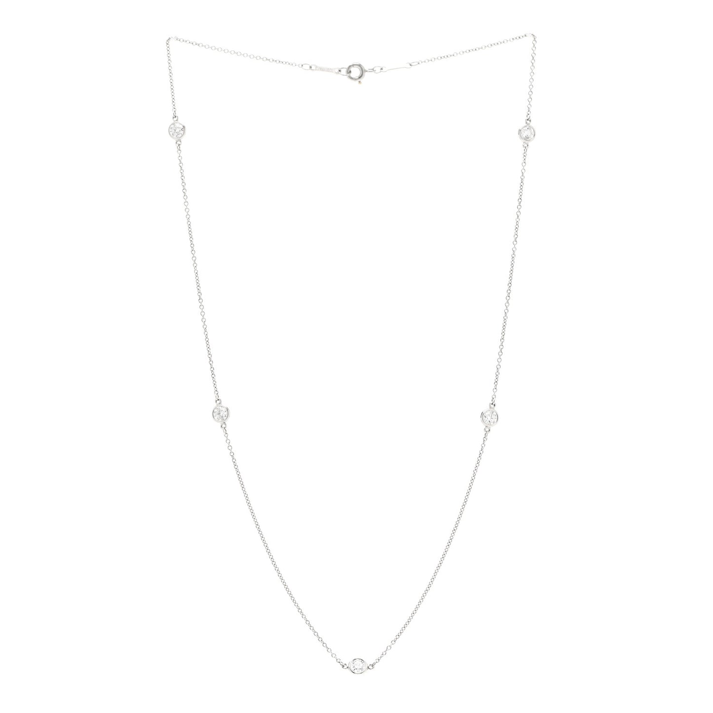 Platinum Diamond .70ctw Elsa Peretti Diamonds by the Yard Station Necklace