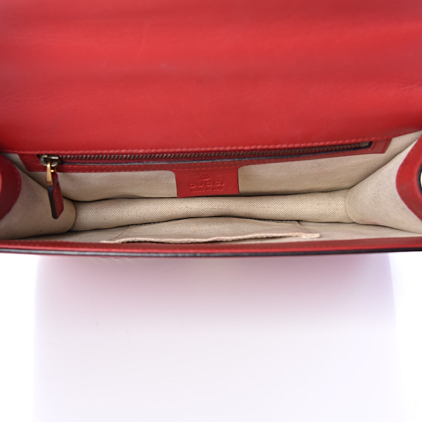 Calfskin Web Medium Peony Chain Shoulder Bag Red