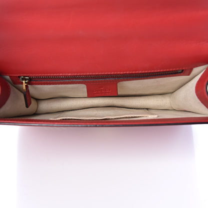 Gucci Calfskin Web Medium Peony Chain Shoulder Bag Red 7 of 16