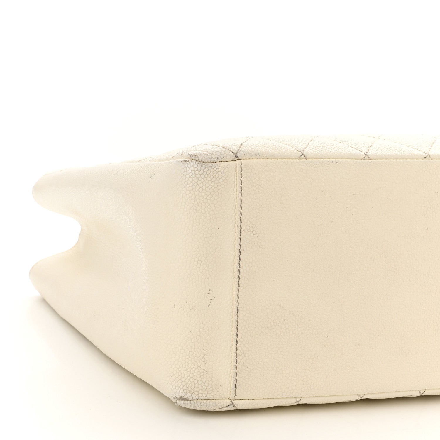Chanel Caviar Quilted Grand Shopping Tote GST White 9 of 19