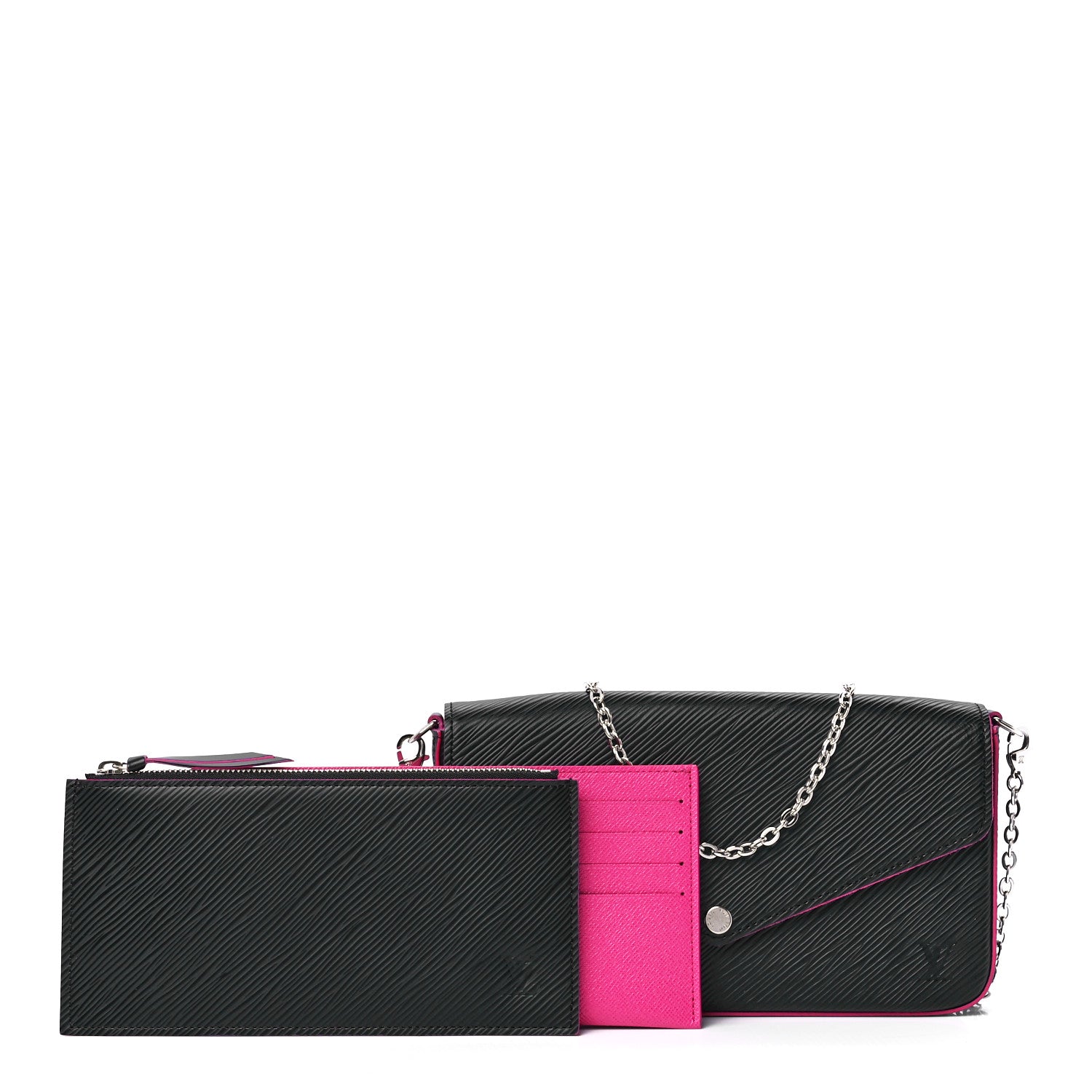 Louis Vuitton Epi Pochette Felicie Black Hot Pink 1 of 17