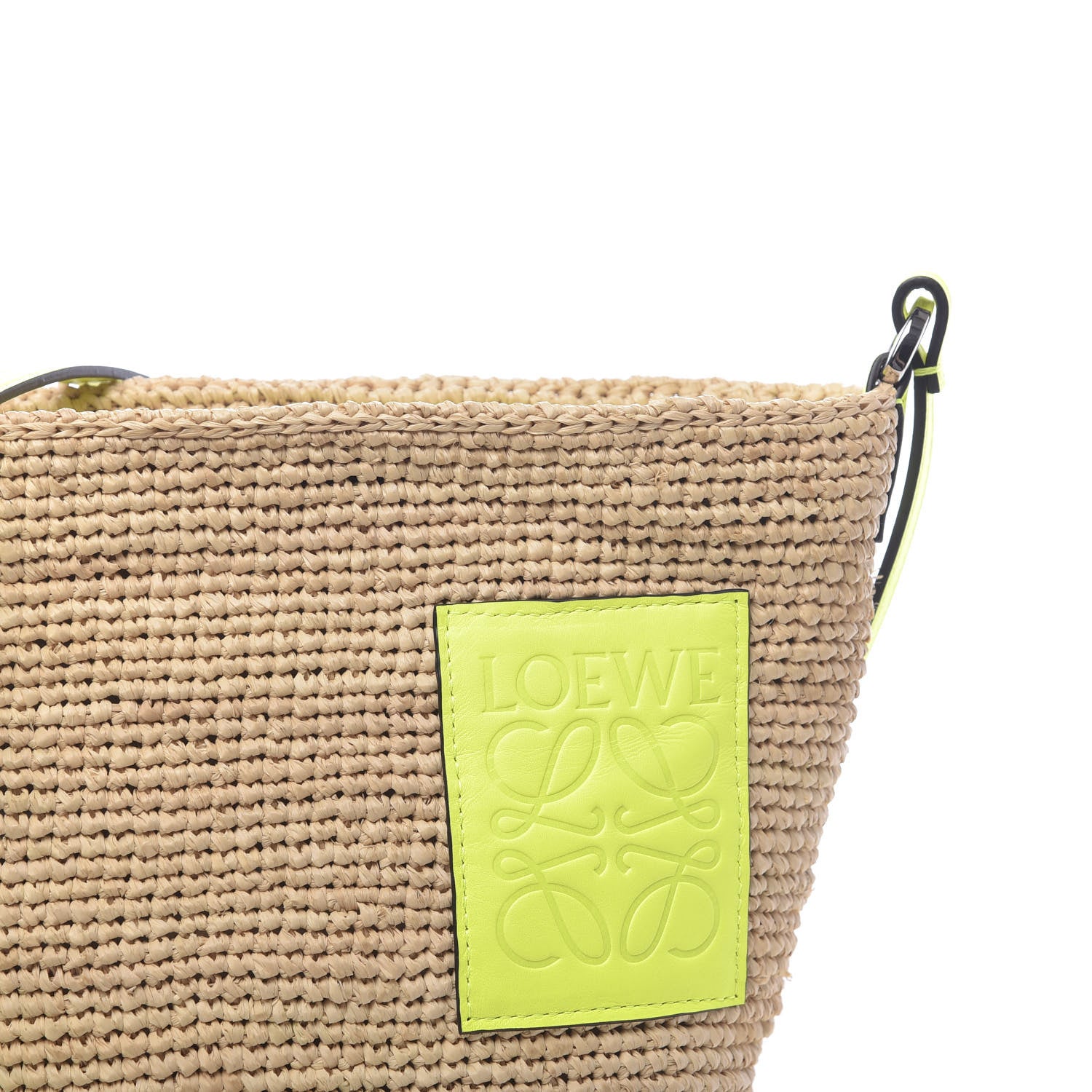 Loewe Raffia Crossbody Bag Natural Neon Yellow 8 of 10