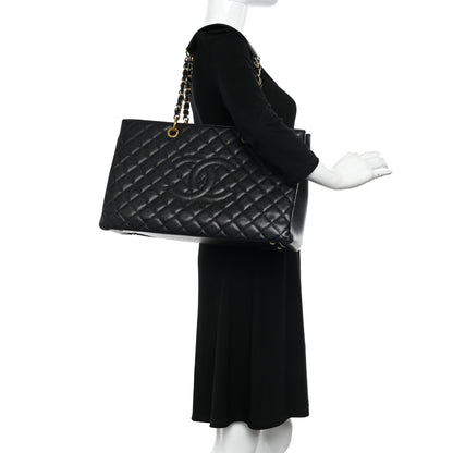 Chanel Caviar Quilted XL Grand Shopping Tote GST Black 2 of 10