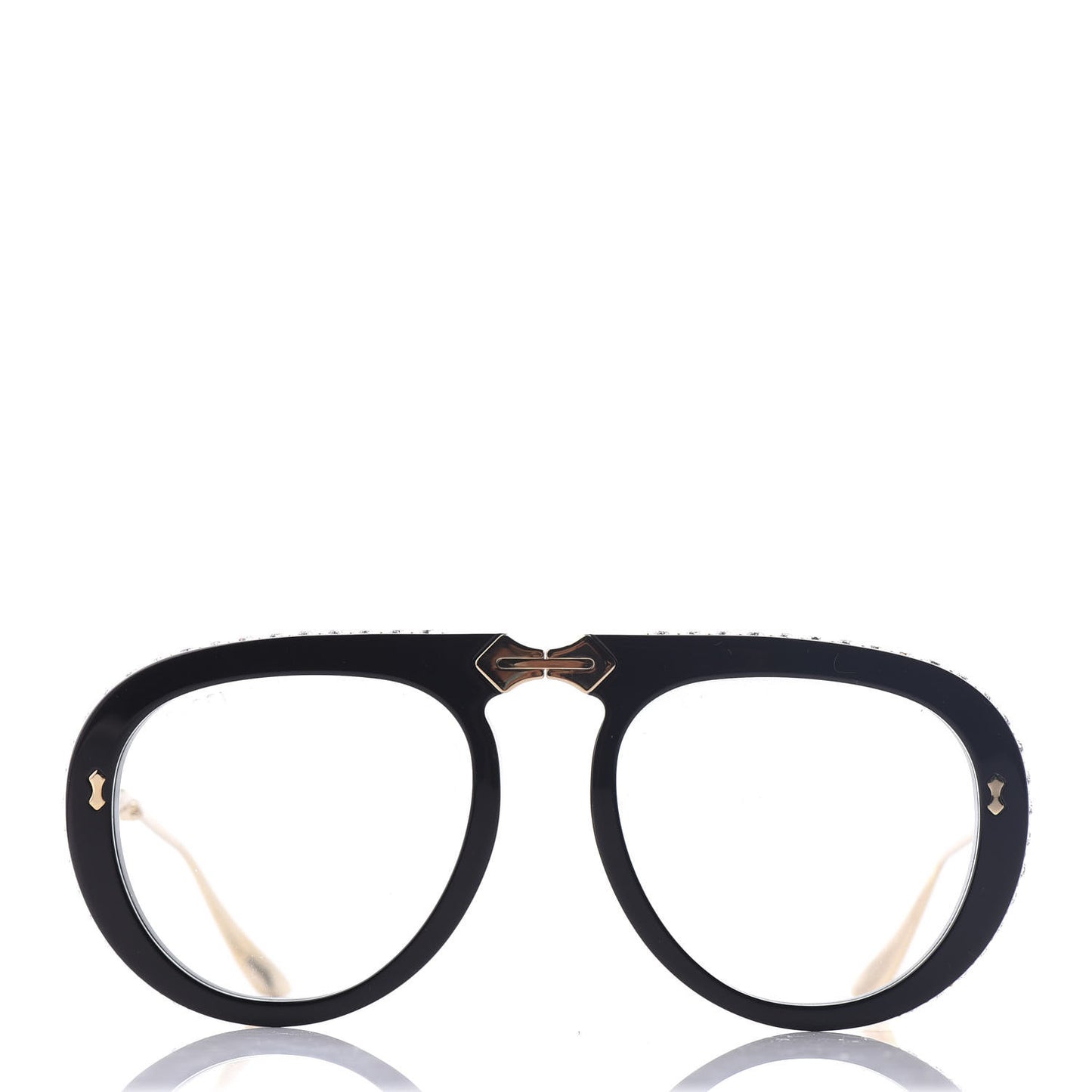 Acetate Crystal Foldable Aviator Sunglasses GG0307S Black