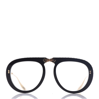 Gucci Acetate Crystal Foldable Aviator Sunglasses GG0307S Black 2 of 10