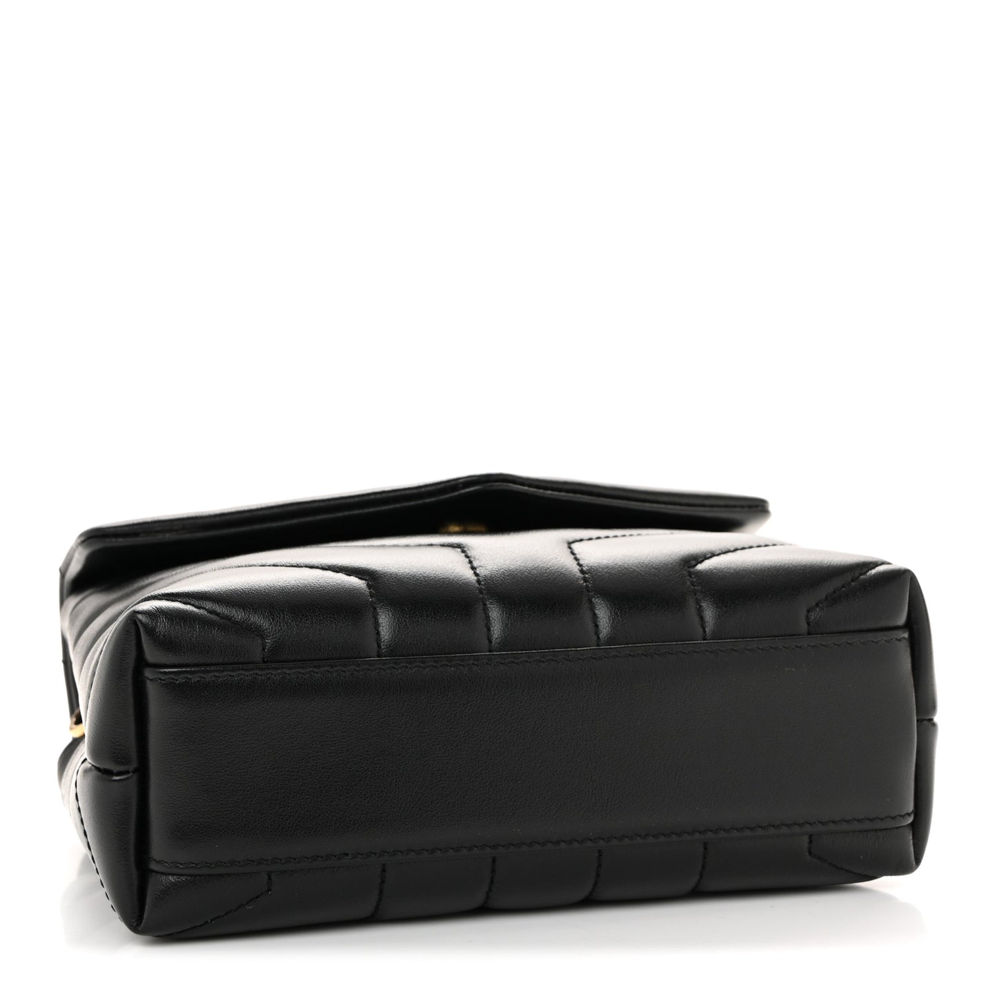Calfskin Y Quilted Monogram Toy Loulou Crossbody Bag Black