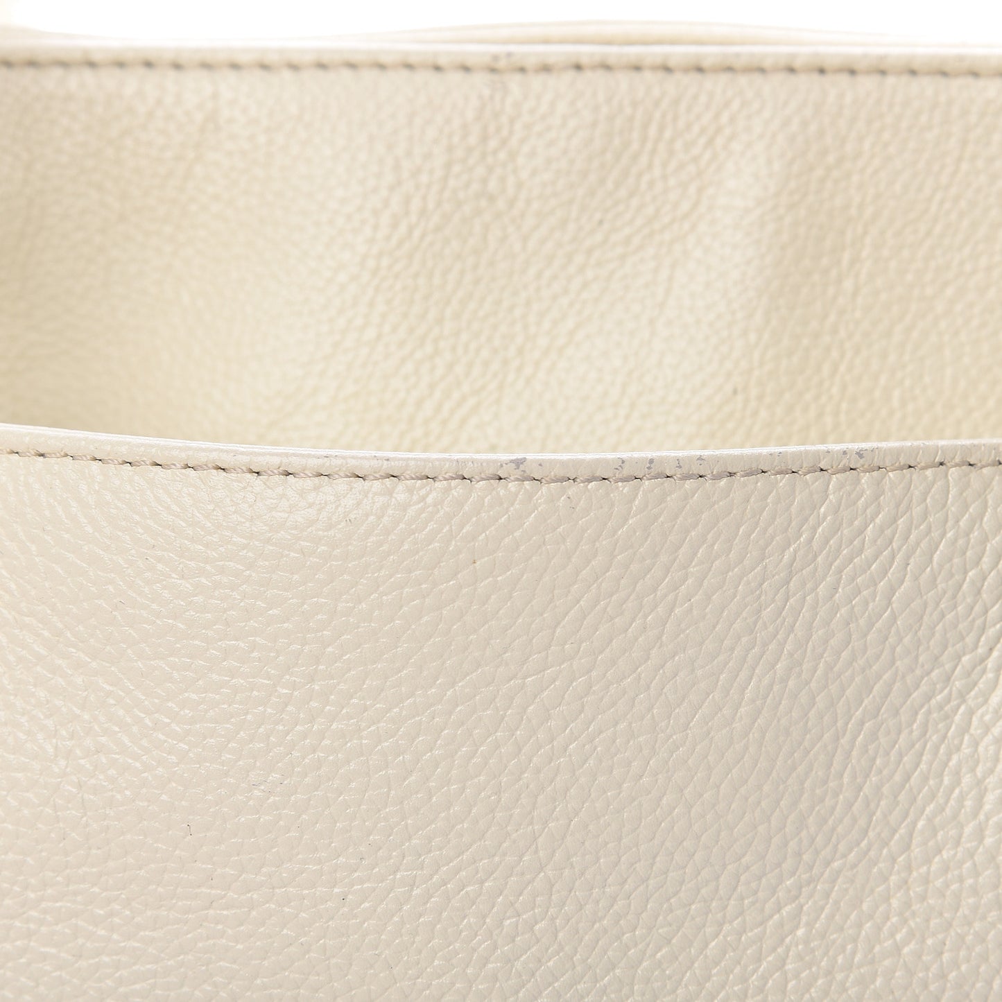 Calfskin Mademoiselle Lock Cerf Shopper Tote White