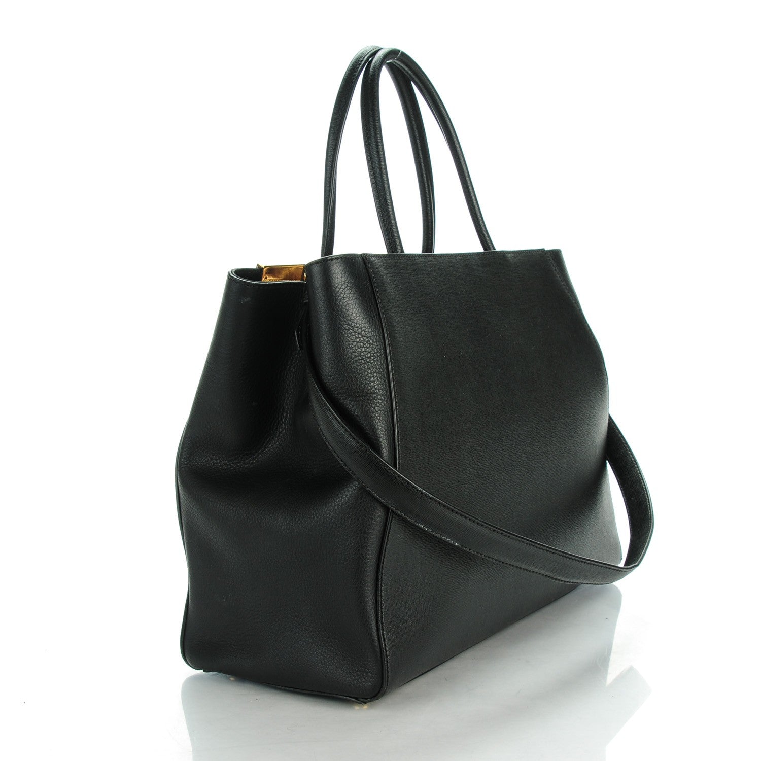 Fendi Vitello Elite Medium 2Jours Tote Black 3 of 9