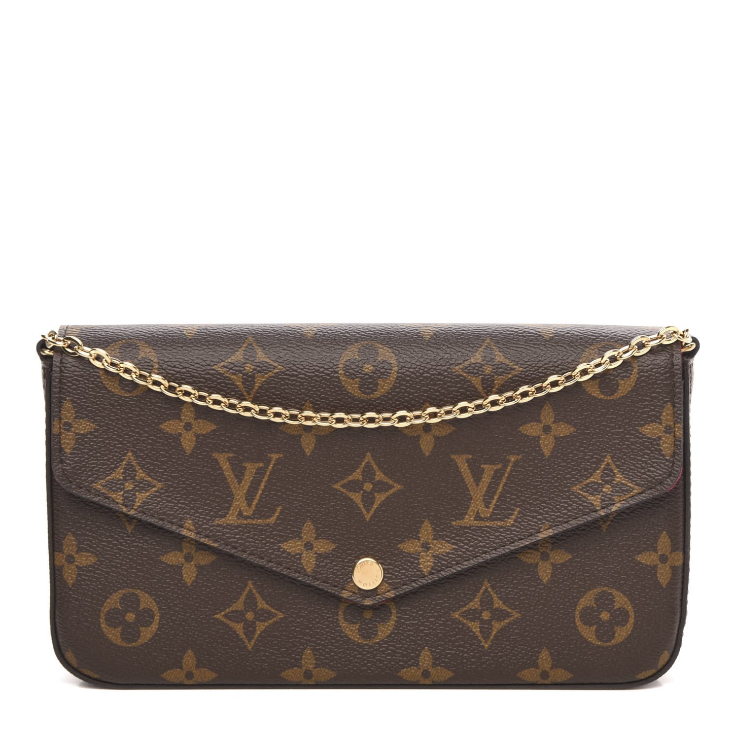 Monogram Pochette Felicie Chain Wallet Fuchsia