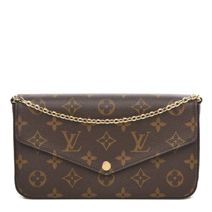 Louis Vuitton Monogram Pochette Felicie Chain Wallet Fuchsia 1 of 10