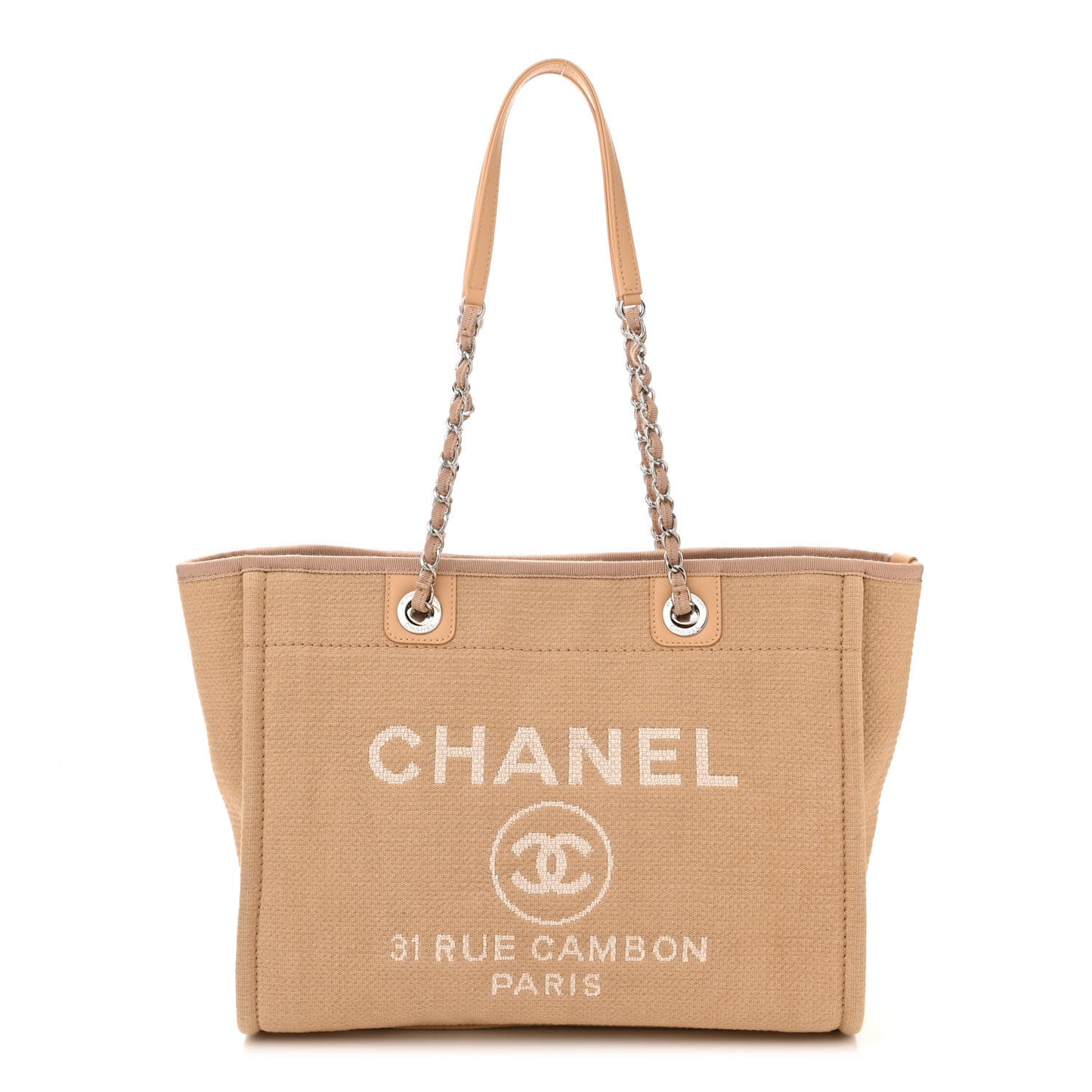 Mixed Fibers Small Deauville Tote Beige