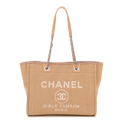 Chanel Mixed Fibers Small Deauville Tote Beige 1 of 11
