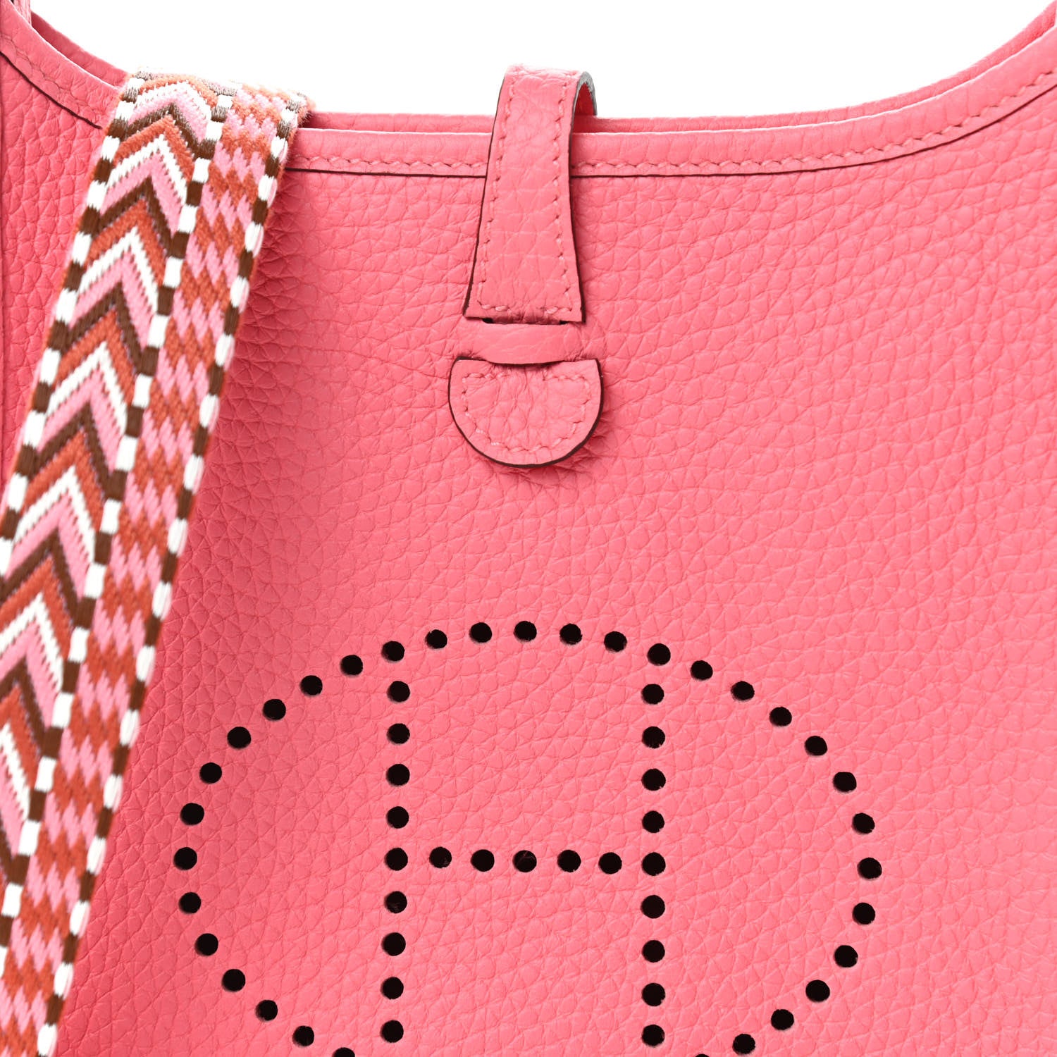 Hermes Taurillon Clemence Allegro Evelyne TPM Rose Azalee Rose Confetti 10 of 11