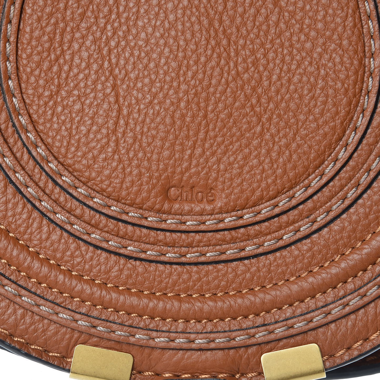 Calfskin Mini Marcie Round Crossbody Bag Tan