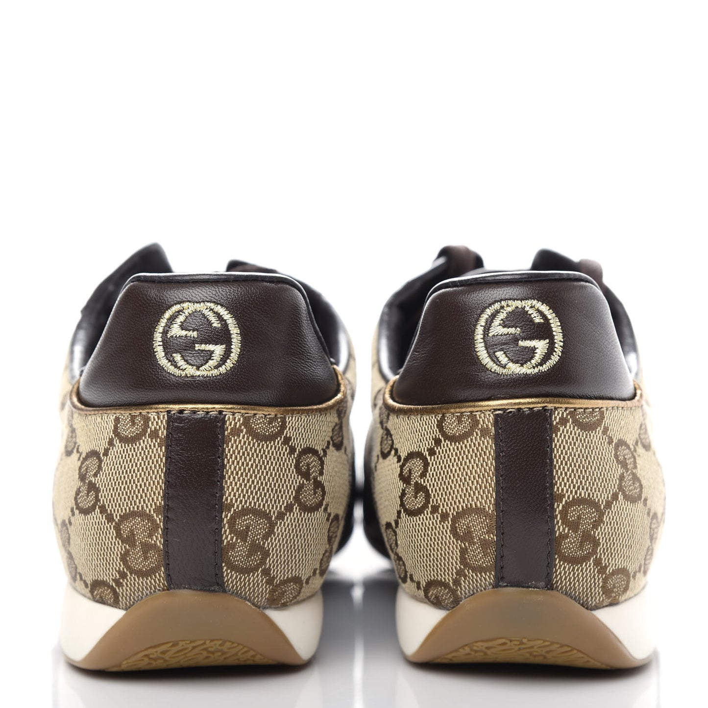 Monogram Nappa Interlocking G Sneakers 39.5 Beige Ebony Cocoa