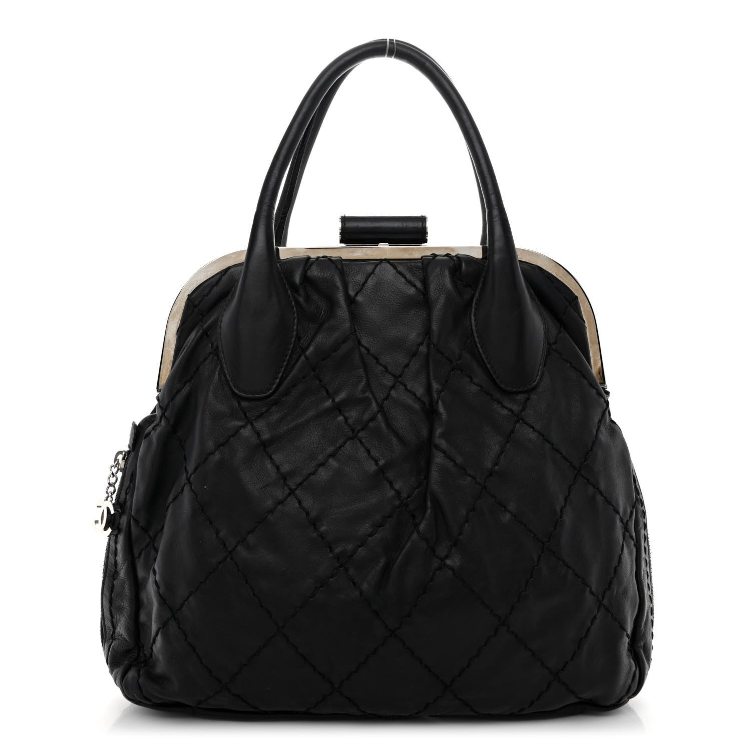 Chanel Calfskin Stitched Expandable Frame Bag Black 1 of 11