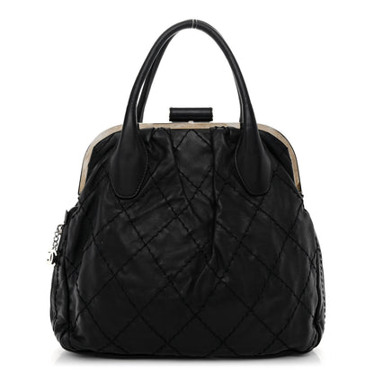 Chanel Calfskin Stitched Expandable Frame Bag Black 1 of 11