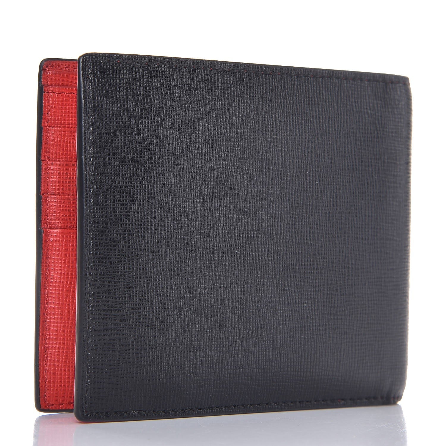 Fendi Vitello Elite Monster Eyes Inlay Bi-Fold Wallet Black Giallo Rosso 3 of 7