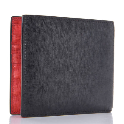 Fendi Vitello Elite Monster Eyes Inlay Bi-Fold Wallet Black Giallo Rosso 3 of 7