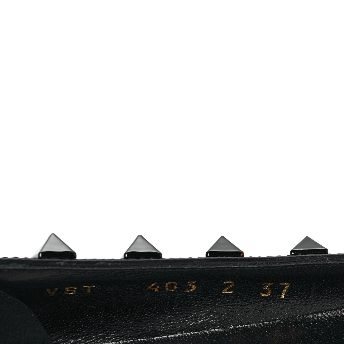 Calfskin Lacquered Monochrome Rockstud Ballerina Flats 37 Black
